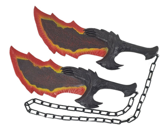 Guild Arms Cosplay Foam Twin Blade Chain Swords with Detailed Design and Realistic Color Gradients