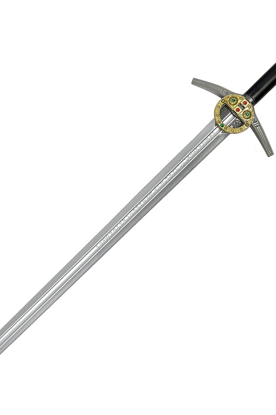 Guild Arms Cosplay Medieval Foam Sword with Detailed Hilt and Silver Blade for Safe Role-Playing