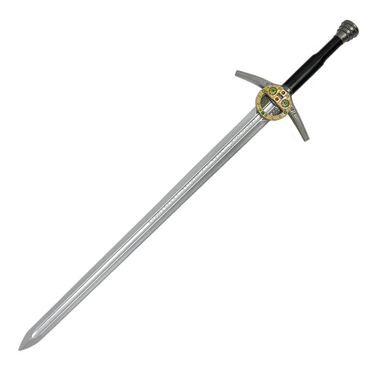 Guild Arms Cosplay Medieval Foam Sword with Detailed Hilt and Silver Blade for Safe Role-Playing