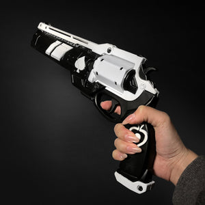 Handheld Guild Arms Cosplay White Foam Gun with detailed design for costume enthusiasts