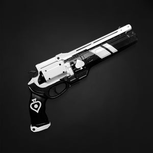 Guild Arms Cosplay White Foam Gun featuring a sleek black and white design for costume accessories