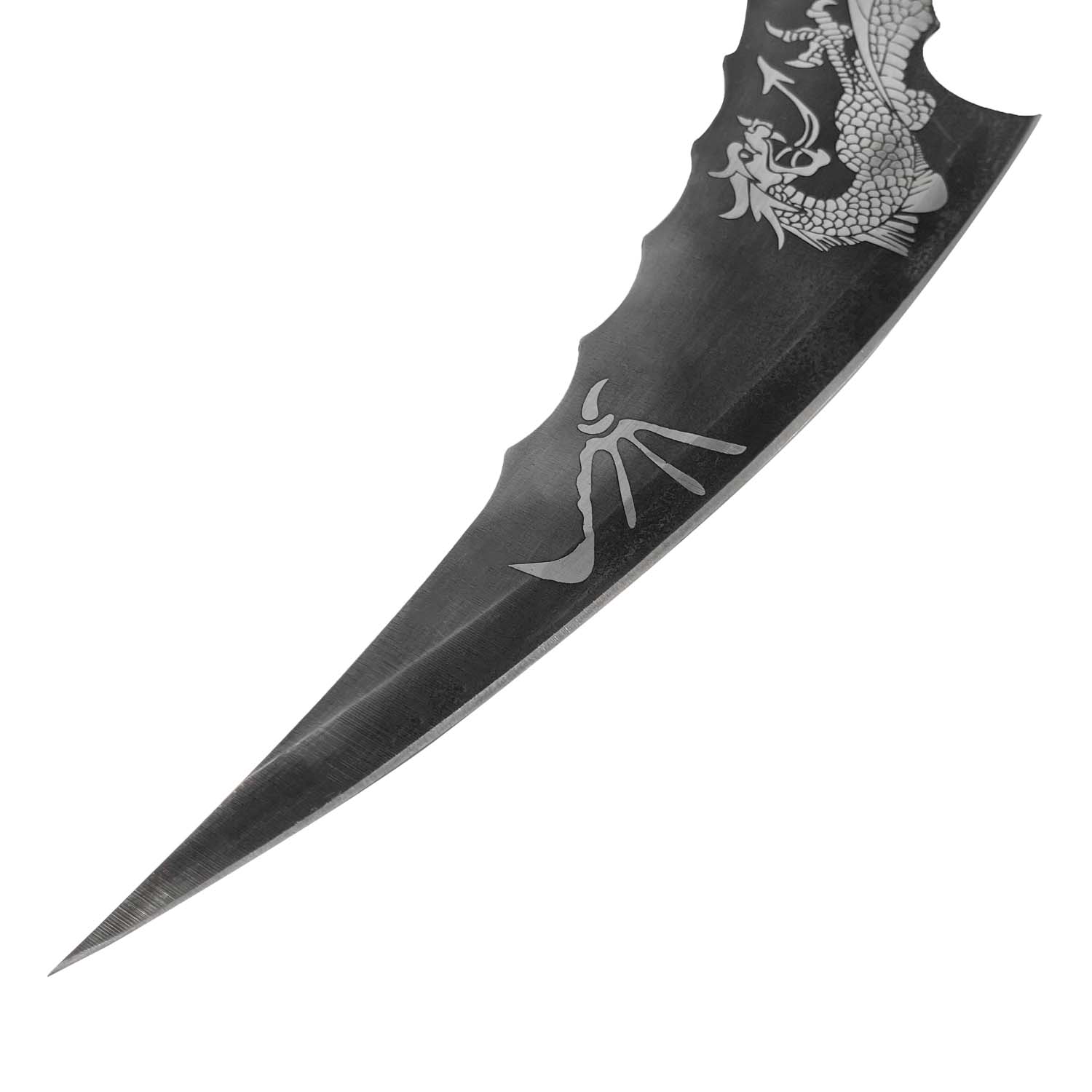 Dragon Fantasy Dagger with Stand featuring an intricately designed metallic blade