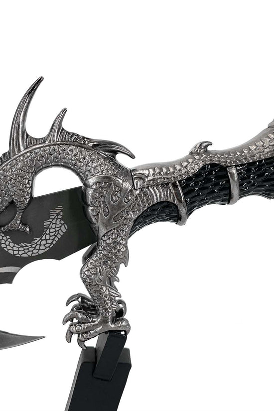 Guild Arms Dragon Fantasy Dagger with Stand featuring intricate dragon design on the hilt
