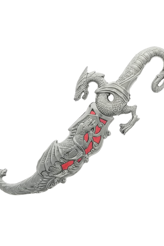 Fantasy Edge Fantasy Dagger with Elaborate Dragon Design and Red Accents