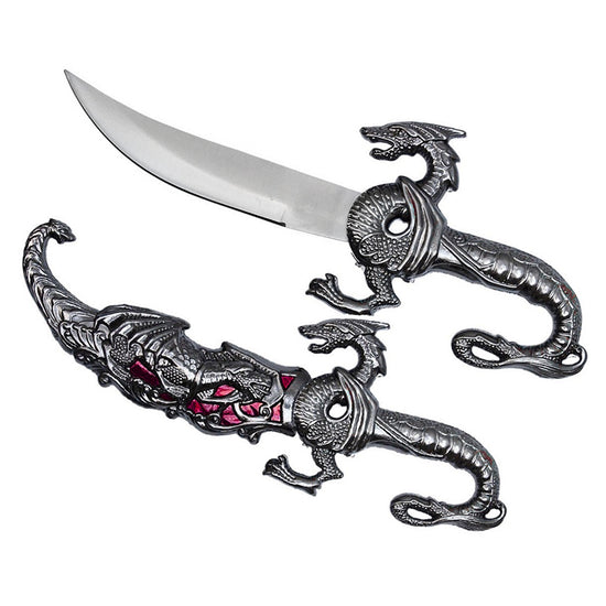 Fantasy Dagger by Fantasy Edge with Dragon-Designed Handle and Sharp Silver Blade