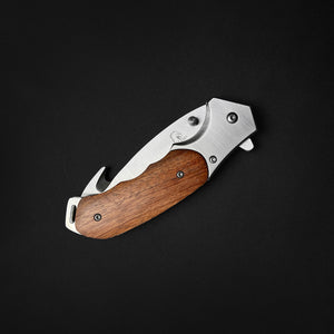 EDC Falcon Wooden Handle Pocket Knives with Stainless Steel Blade and Spring Assisted Opening
