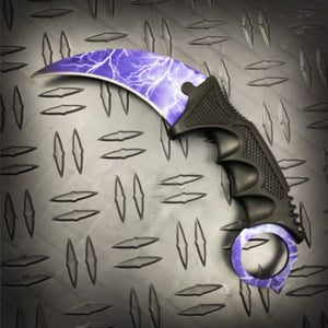 Falcon 3 PCS Blue Thunder Set Tactical Fixed Blade Knives with Curved Blades and Stylish Grip