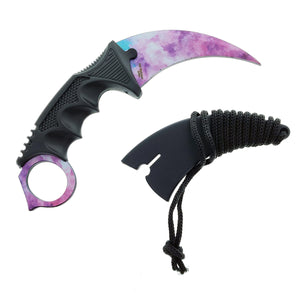 Falcon 3 PCS Pink Galaxy Set. Tactical Knives & Karambit with ergonomic grip and stunning design