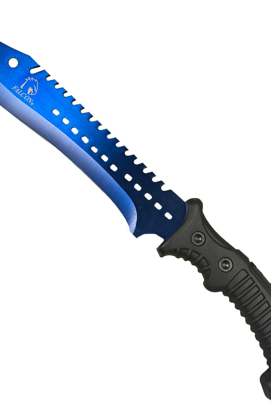 Falcon 5 Pieces Blue Set Hunting Knives Se with Ergonomic Handles and Sharp Blades