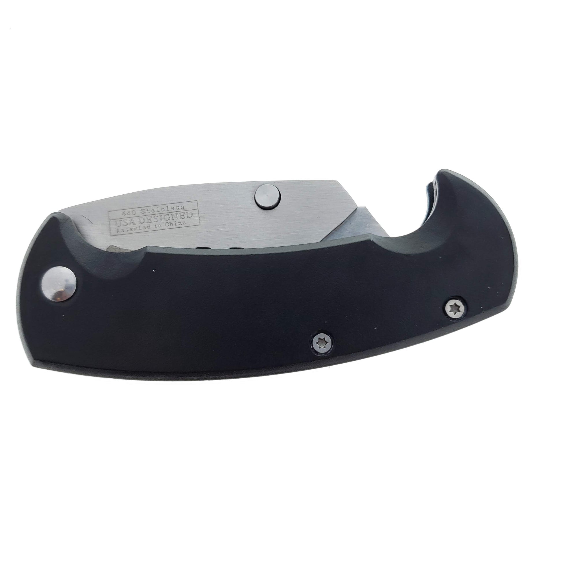 Falcon 6" Folding Knife with 3 Spare Blades featuring a durable black handle and stainless steel blade