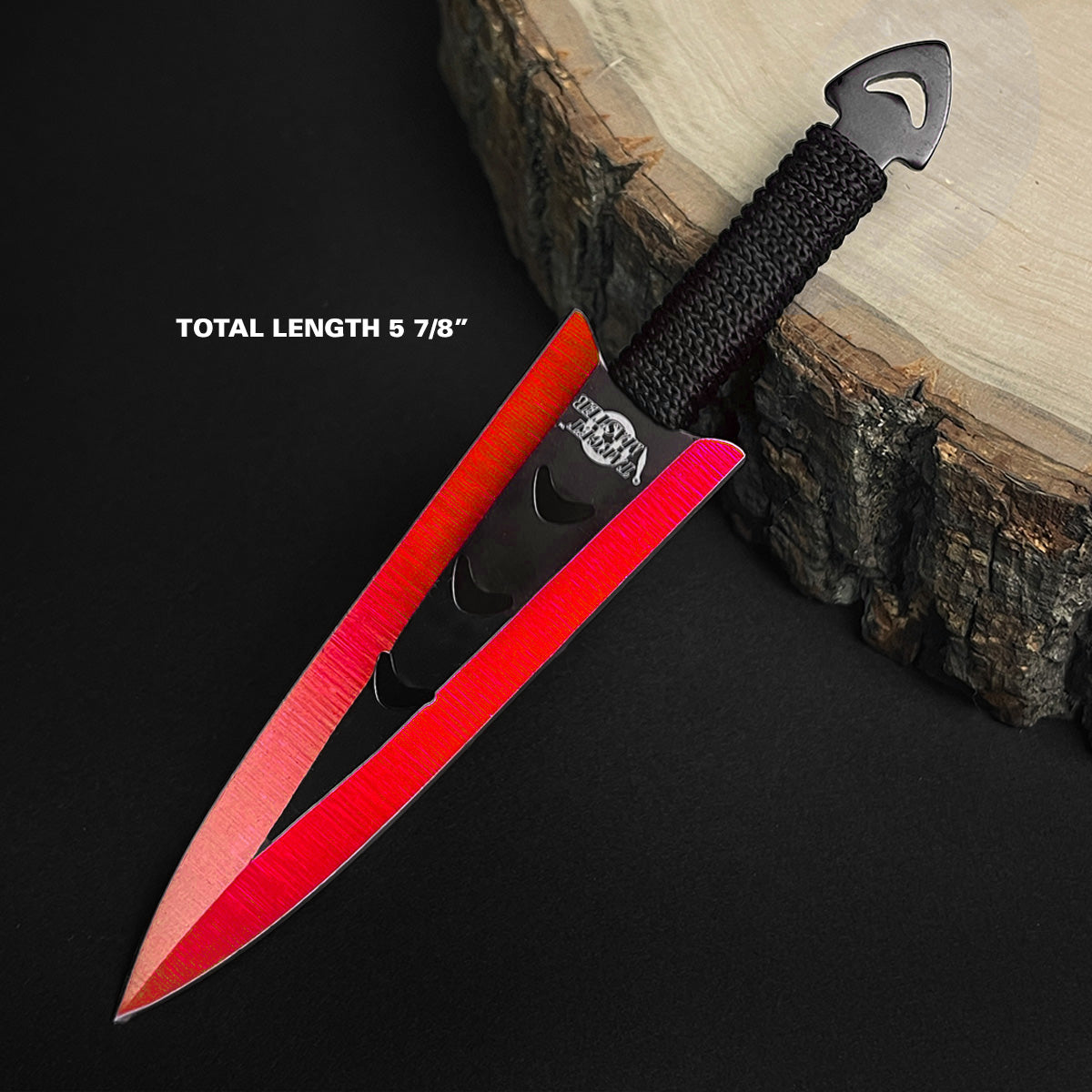 Falcon 6 PCS Red Throwing Knives Set with 5 7/8 inch blades and a durable grip