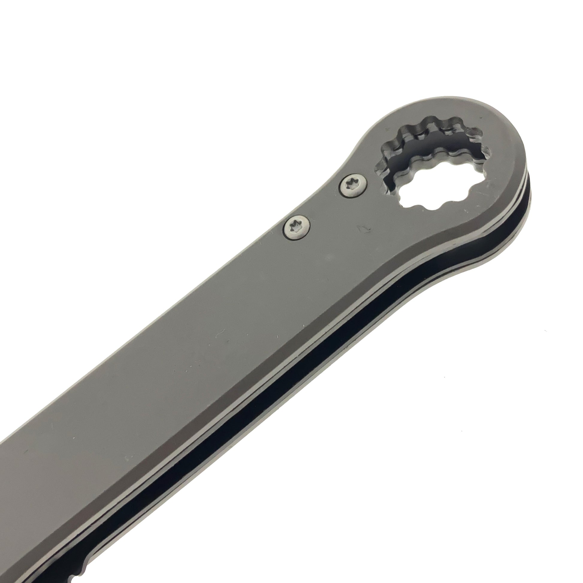 Falcon 7.75" Gray Spring Assisted Knife with Wrench Function showcasing sleek handle design