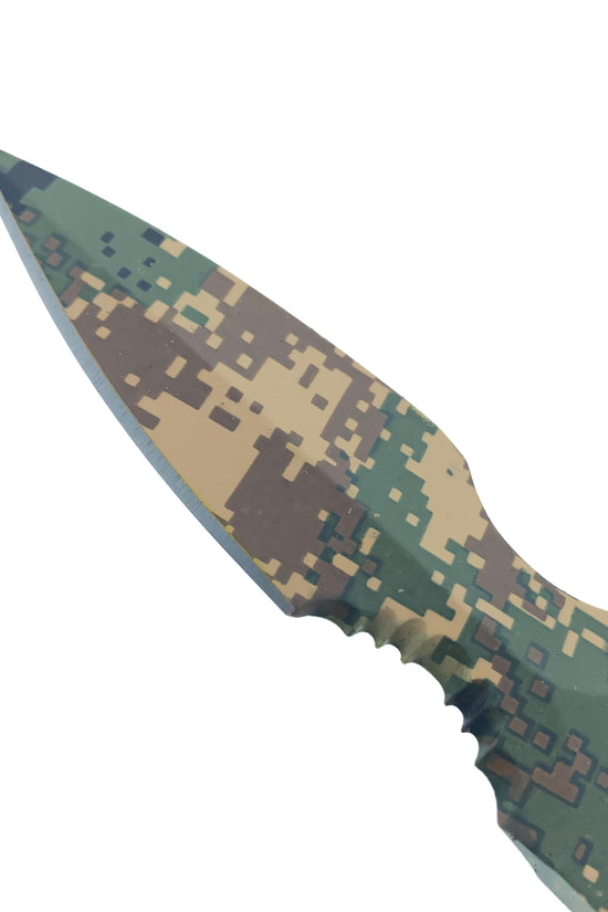 Falcon Brown Camouflage Tactical Knife with durable blade and ergonomic handle for outdoor use