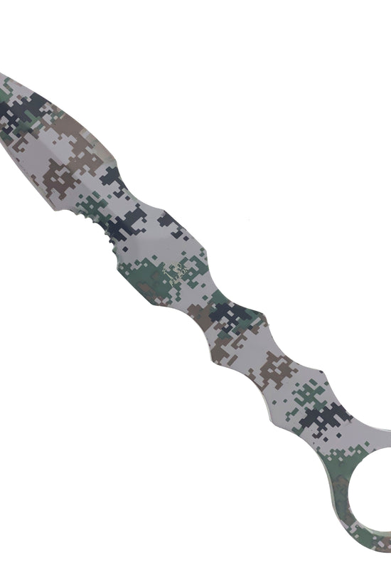 Falcon Camouflage Tactical Knife with unique design and durable grip for outdoor activities