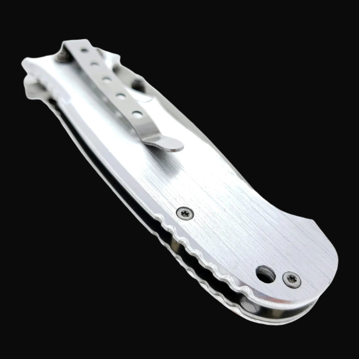 Falcon EDC knife wood handle spring assisted pocket knife with silver metal clip closed