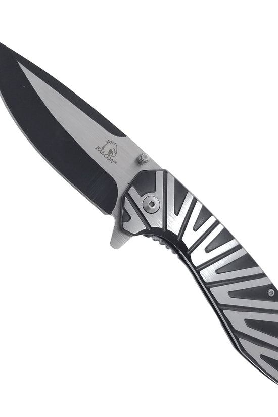 Falcon EDC Spring Assisted Pocket Knife with a sleek stainless steel blade and ergonomic handle
