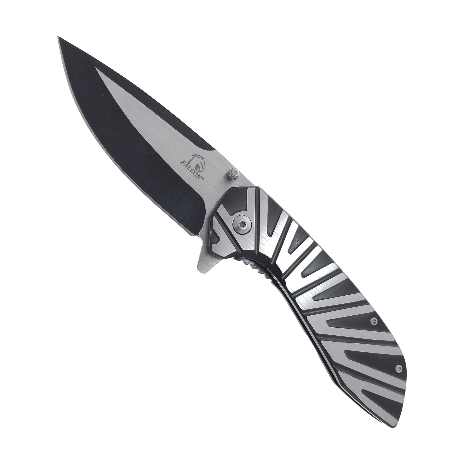 Falcon EDC Spring Assisted Pocket Knife with a sleek stainless steel blade and ergonomic handle