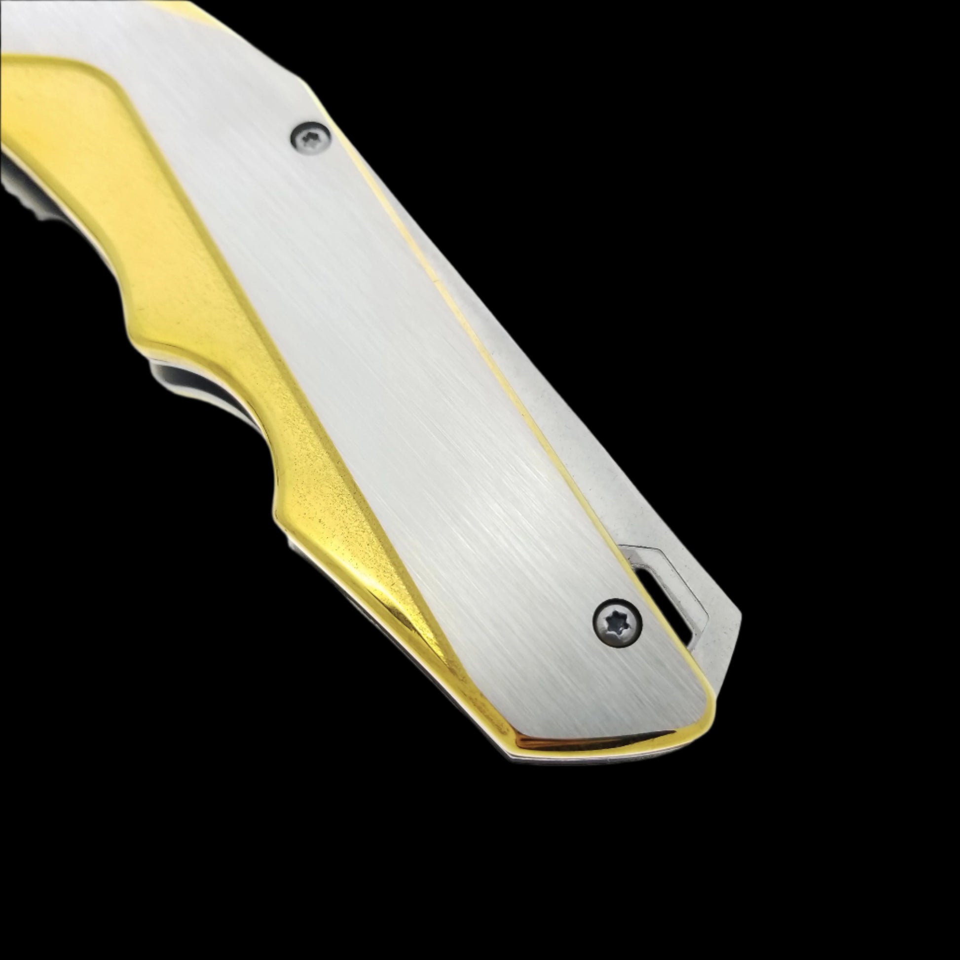 Falcon Gold and Silver Spring Assisted Pocket Knife with sleek design and durable blade