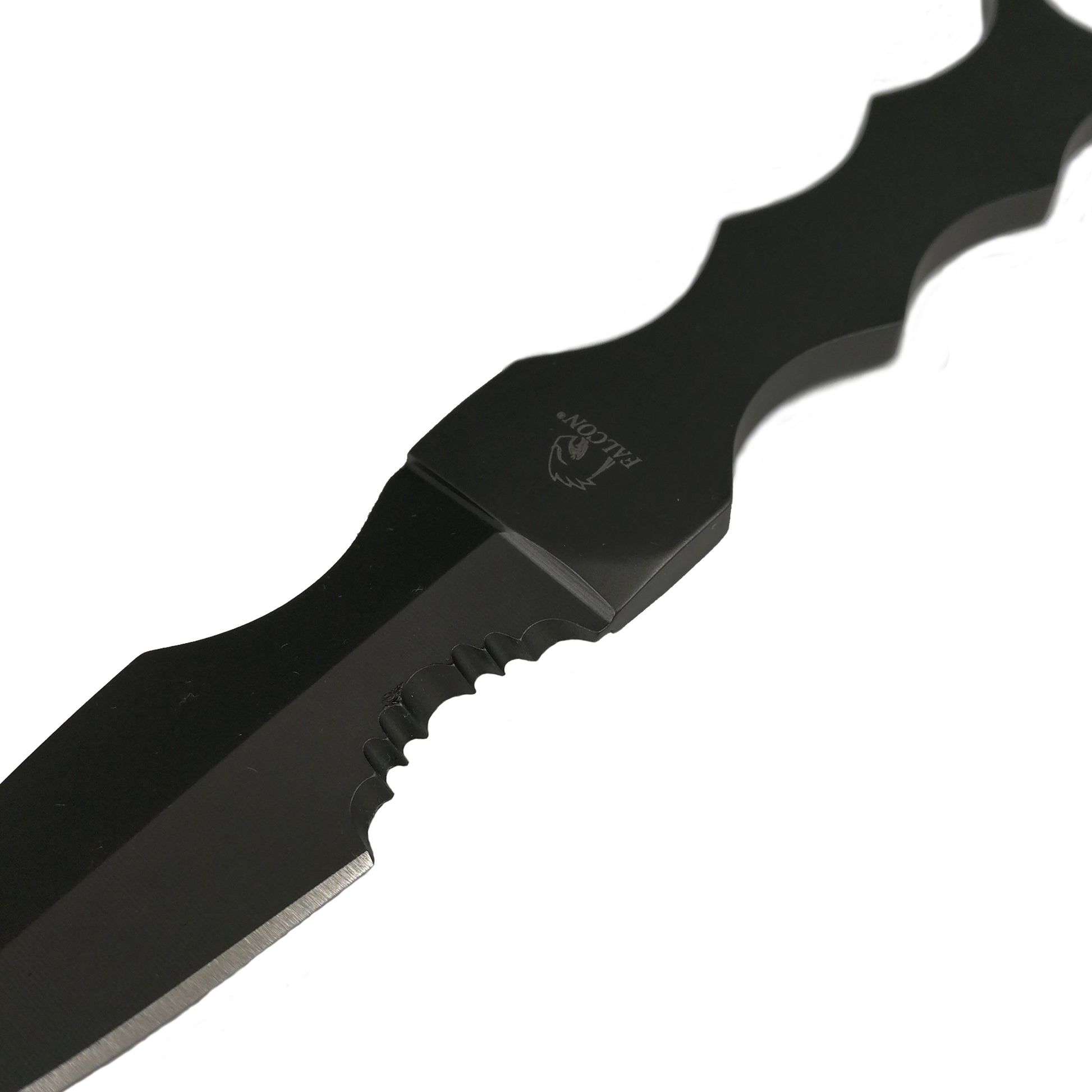 Falcon Gray Tactical Fixed Blade Knife with a sleek design and sharp blade for precision cutting
