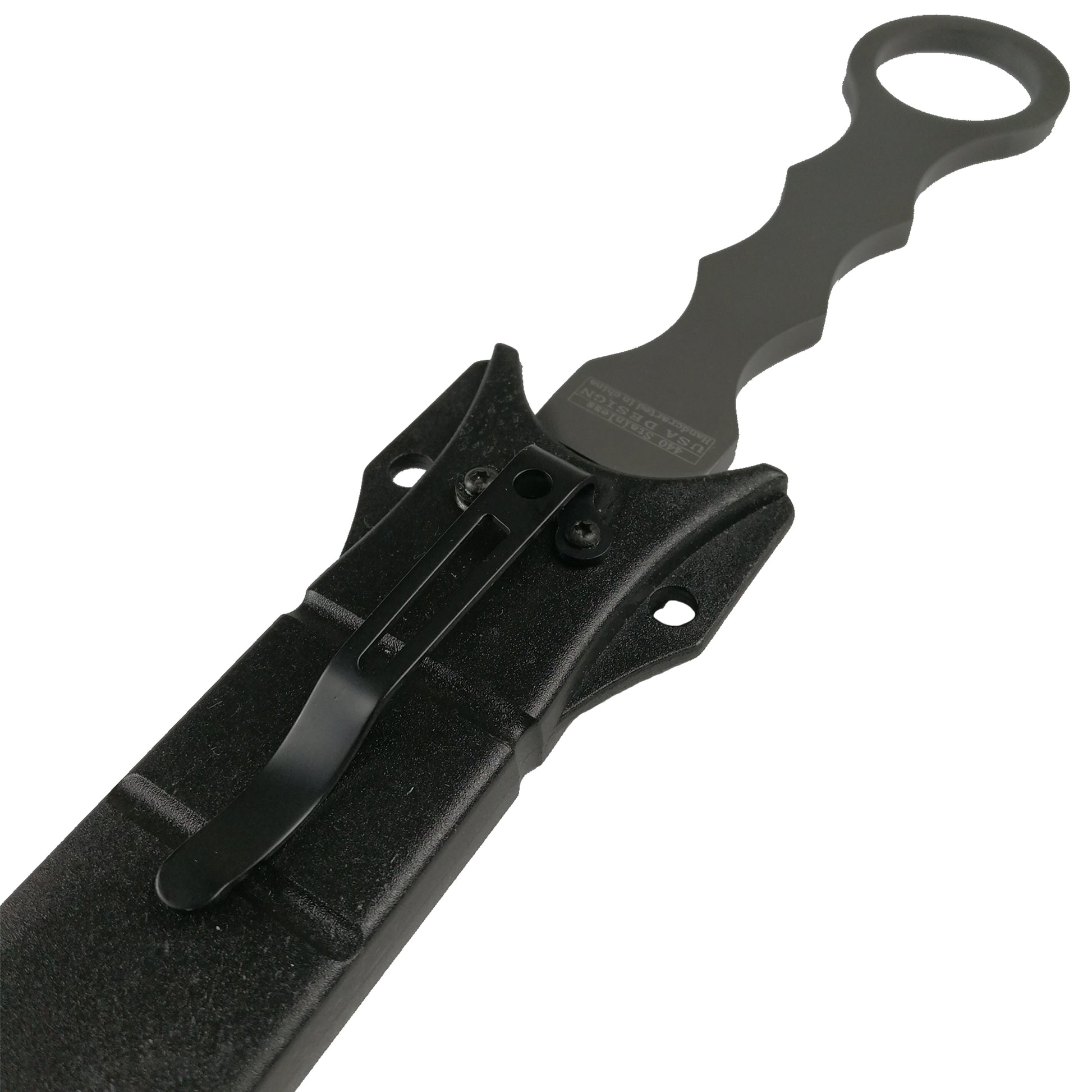 Falcon Gray Tactical Fixed Blade Knife with Durable Sheath and Secure Grip Handle