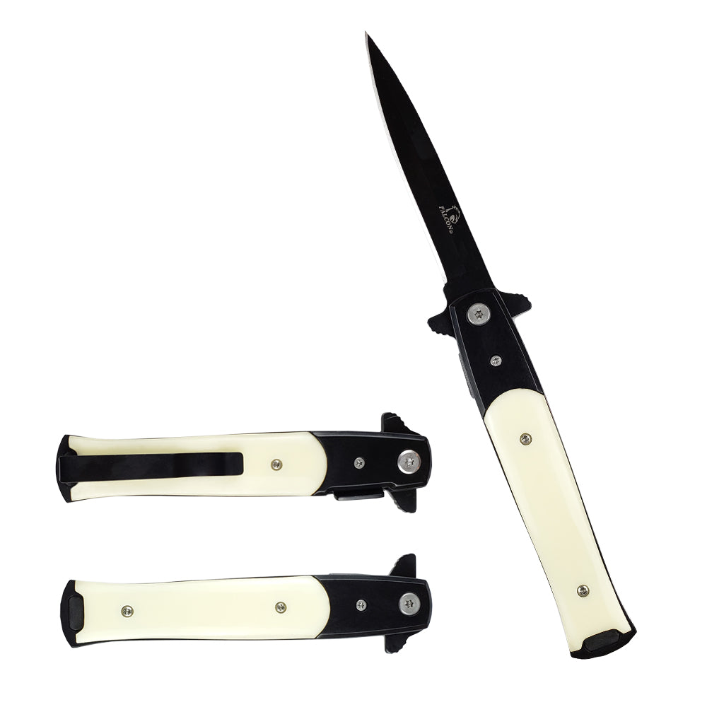 Falcon Ivory Spring Assisted Pocket Knife with sleek design and durable blade for everyday use
