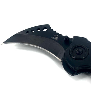 Falcon Karambit Spring Assisted Pocket Knife with ergonomic grip and curved blade design