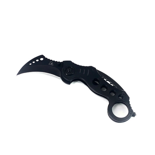 Falcon Karambit Spring Assisted Pocket Knife with Black Blade and Ergonomic Handle for Easy Use