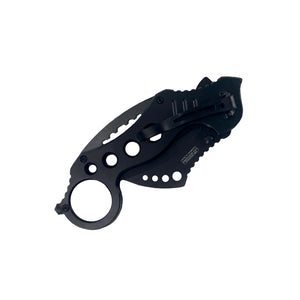 Falcon Karambit Spring Assisted Pocket Knife with durable black handle and functional blade design