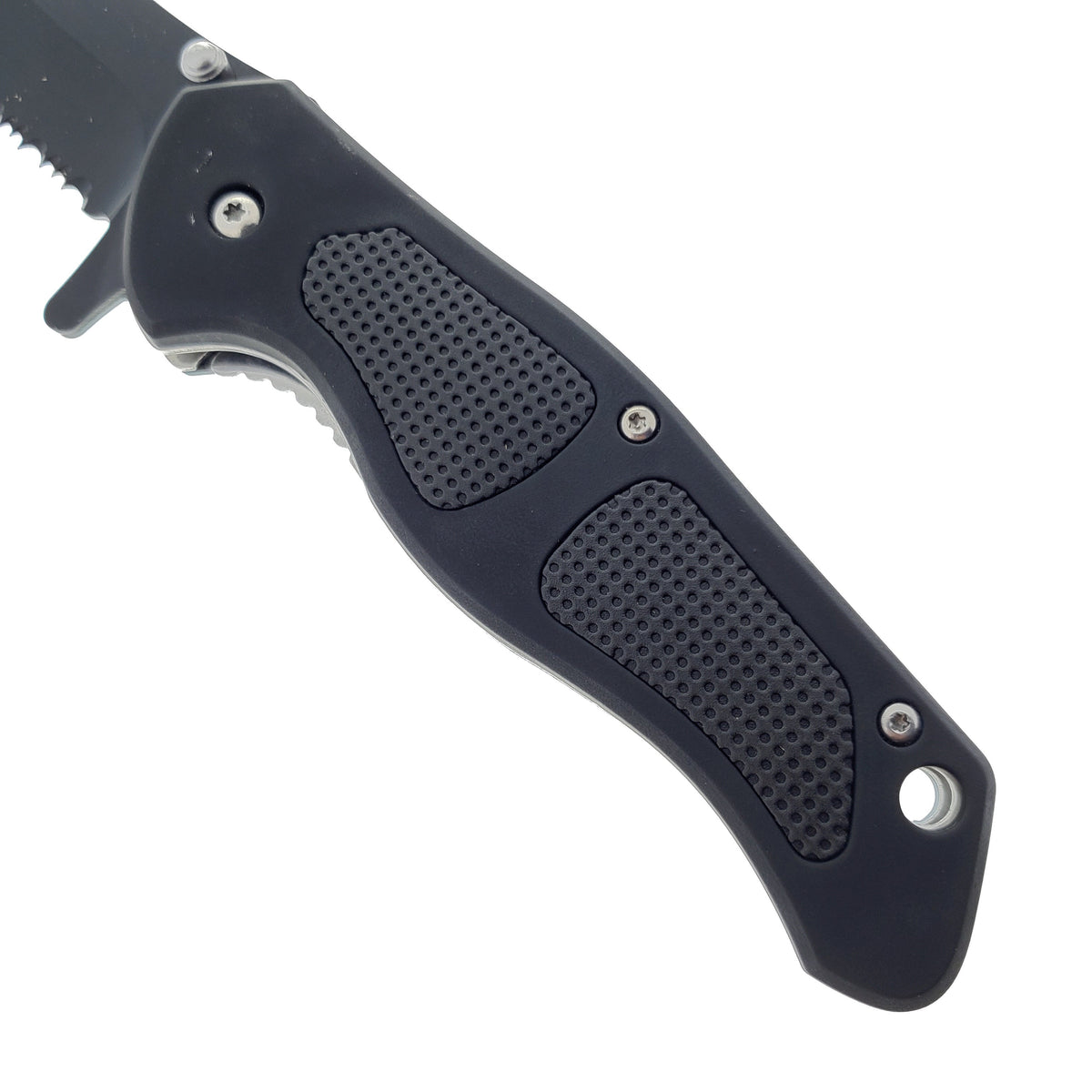 Falcon Black Rubber Handle Spring Assisted Knife
