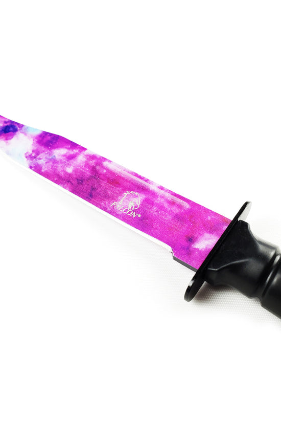 Falcon Tactical Knives W/ Purple Galaxy Coating Blade, featuring a unique and vibrant design for outdoor enthusiasts