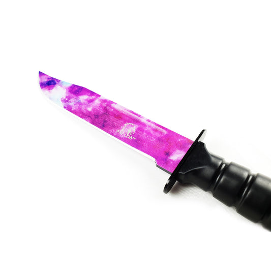 Falcon Tactical Knives W/ Purple Galaxy Coating Blade, featuring a unique and vibrant design for outdoor enthusiasts