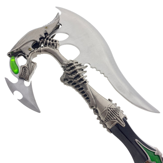 Guild Arms Fantasy Axe with Detachable Claw Dagger featuring intricate designs and sharp blades