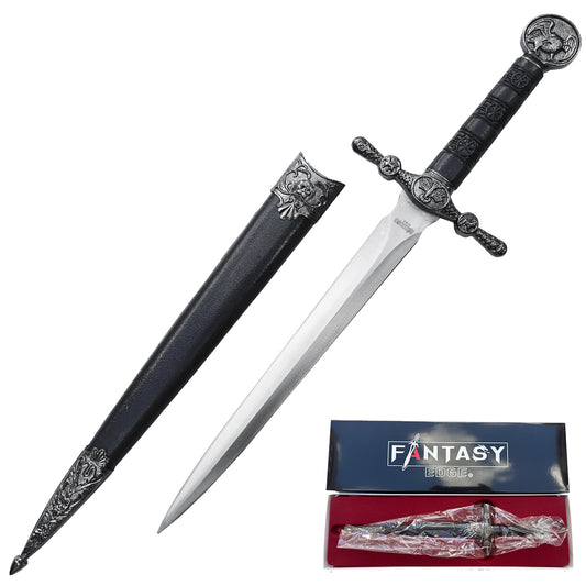 Greenman medieval dagger with ornate hilt and scabbard, perfect for collectors and reenactments