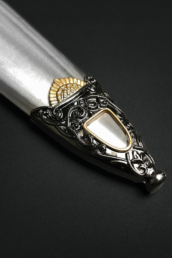 Close-up of a Fantasy Edge fantasy roman dagger for sale with ornate handle and detailed craftsmanship