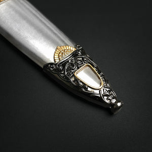 Close-up of a Fantasy Edge fantasy roman dagger for sale with ornate handle and detailed craftsmanship