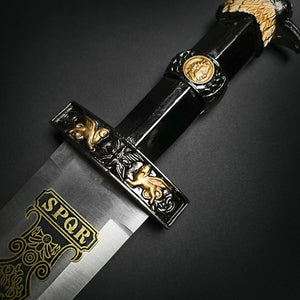 Fantasy Edge fantasy roman dagger for sale with detailed handle and engraved blade featuring SPQR design