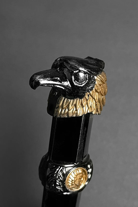 Fantasy Roman dagger for sale with intricately designed raven head handle and elegant details