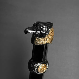 Fantasy Roman dagger for sale with intricately designed raven head handle and elegant details