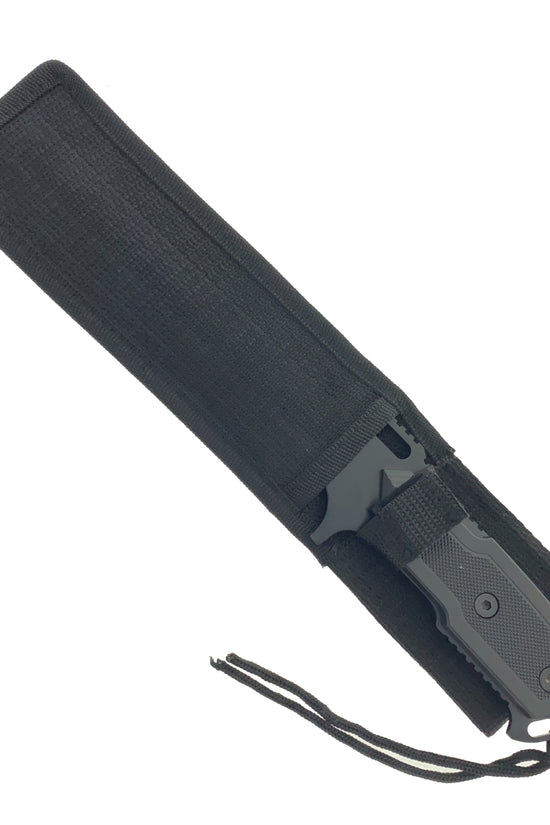 Guild Arms Fixed Blade Black Hunting Knife with Durable Sheath for Outdoor Adventures