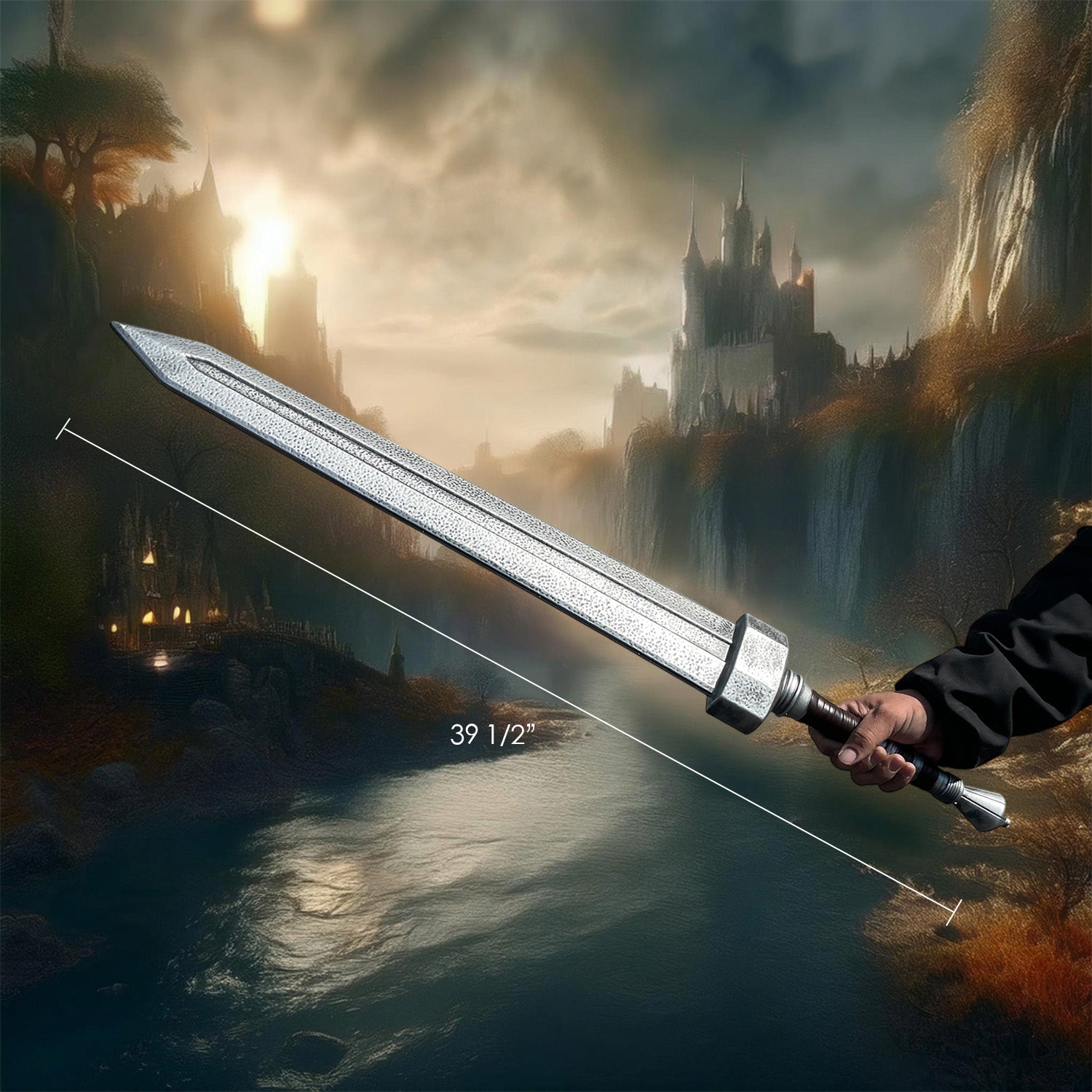 Guild Arms Foam Elden Sword measuring 39 1/2 inches, perfect for cosplay and imaginative play