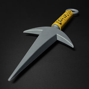 Otaku Gears foam flying thunder kunai foam dagger with yellow handle and gray blade