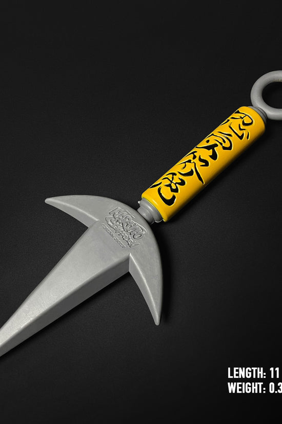 Otaku Gears foam flying thunder kunai with grey blade and yellow handle for cosplay and training