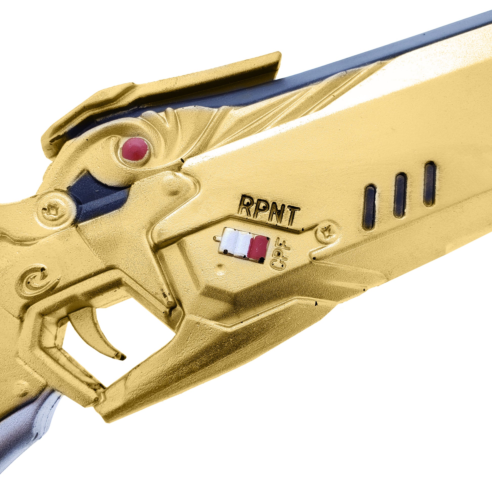 Guild Arms Foam Gold Decorative Gun FPS Game with detailed design and vibrant colors for cosplay or decoration