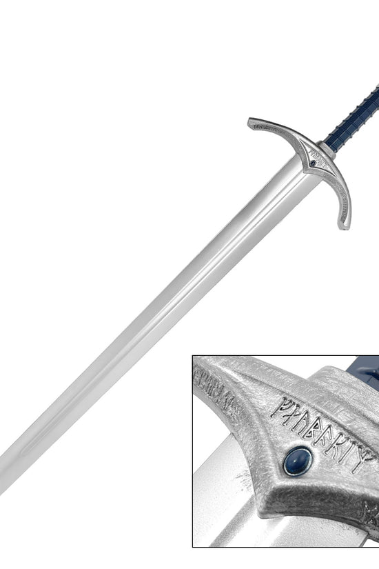 Guild Arms foam Ring Medieval sword with a silver blade and detailed handle design for safe play