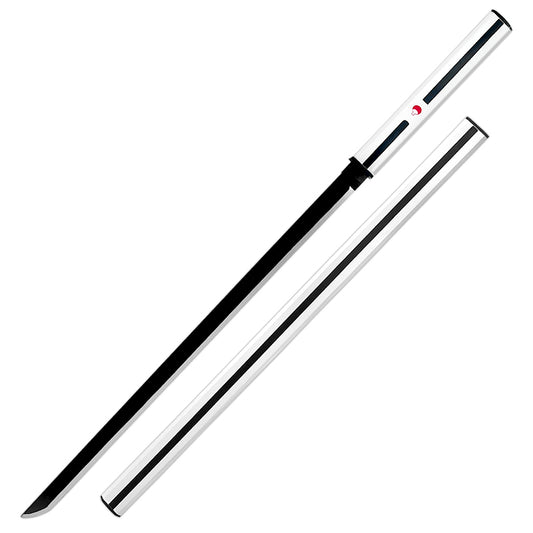 Grass Cutter Katana Anime Samurai Sword with sleek black scabbard and silver accents
