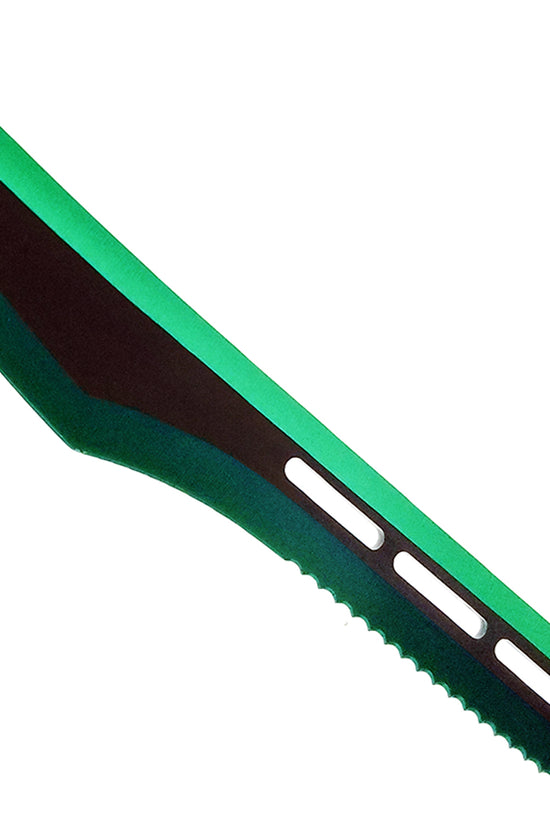 Guild Arms Green Tactical Machete with a sleek design and durable blade for outdoor use