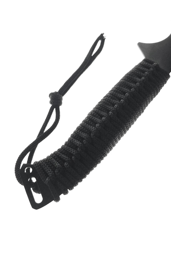 Guild Arms Green Tactical Machete with a textured grip and safety lanyard for secure handling