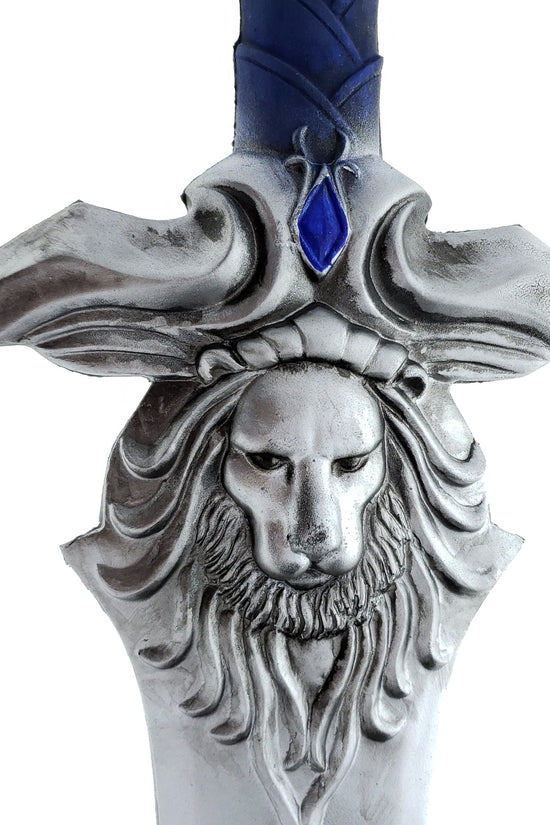 Guards of Royal Family Sword - Lion Head Alliance Royal Guard Sword with ornate detailing and blue accents
