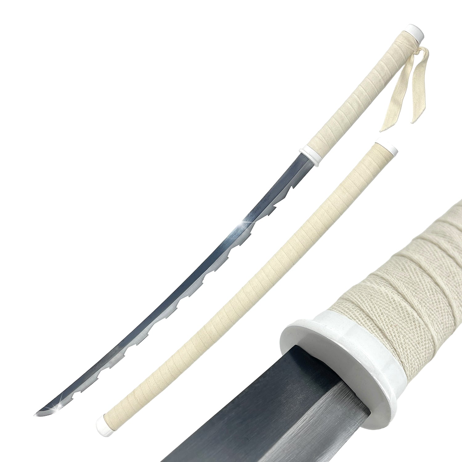 Guild Arms Hand-Forged Demon Anime Sword with a sleek blade and wrapped handle for collectors