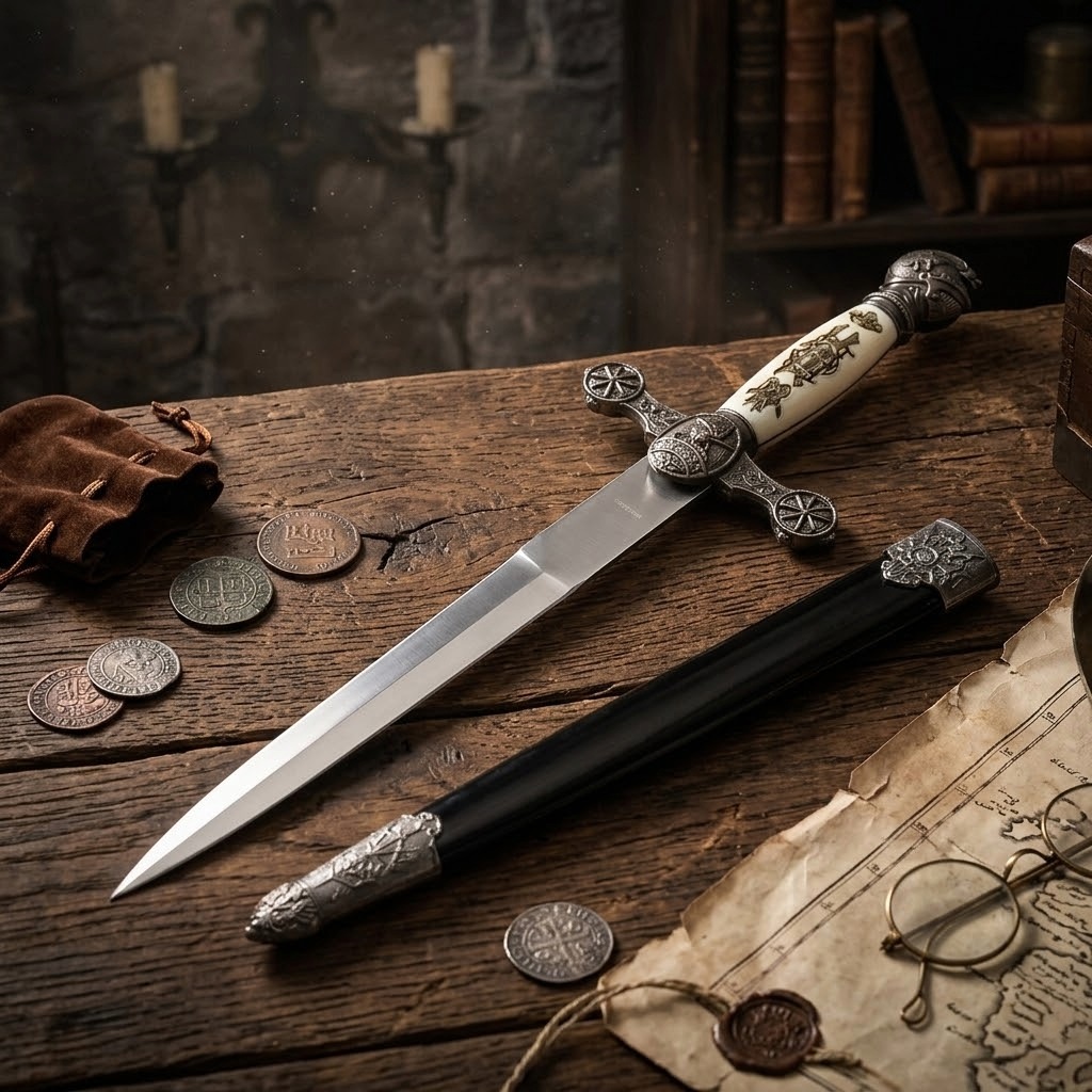Fantasy Edge 13 1/2" Renaissance Dagger Knights Templar